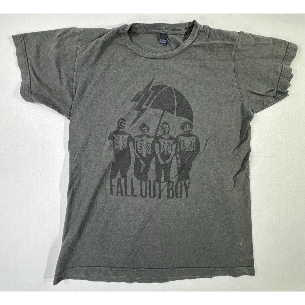 Fall Out Boy Skeleton Band Tee Tultex Black T-Shirt Size S Emo Rock Punk - Picture 1 of 4